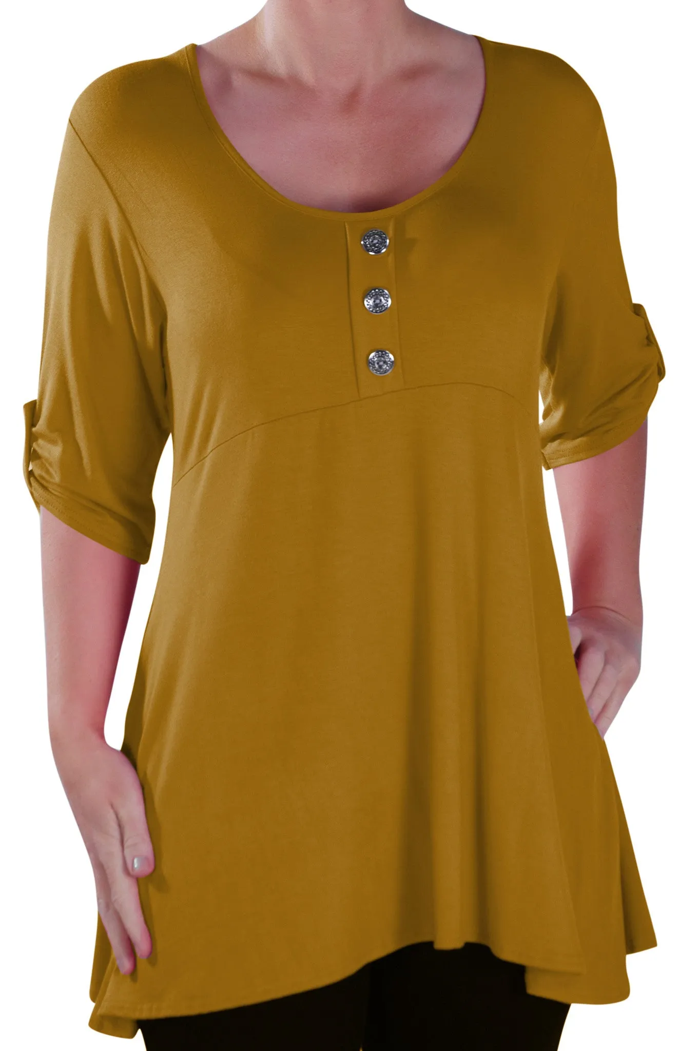 Eva Scoop Neck Plus Size Tunic Top