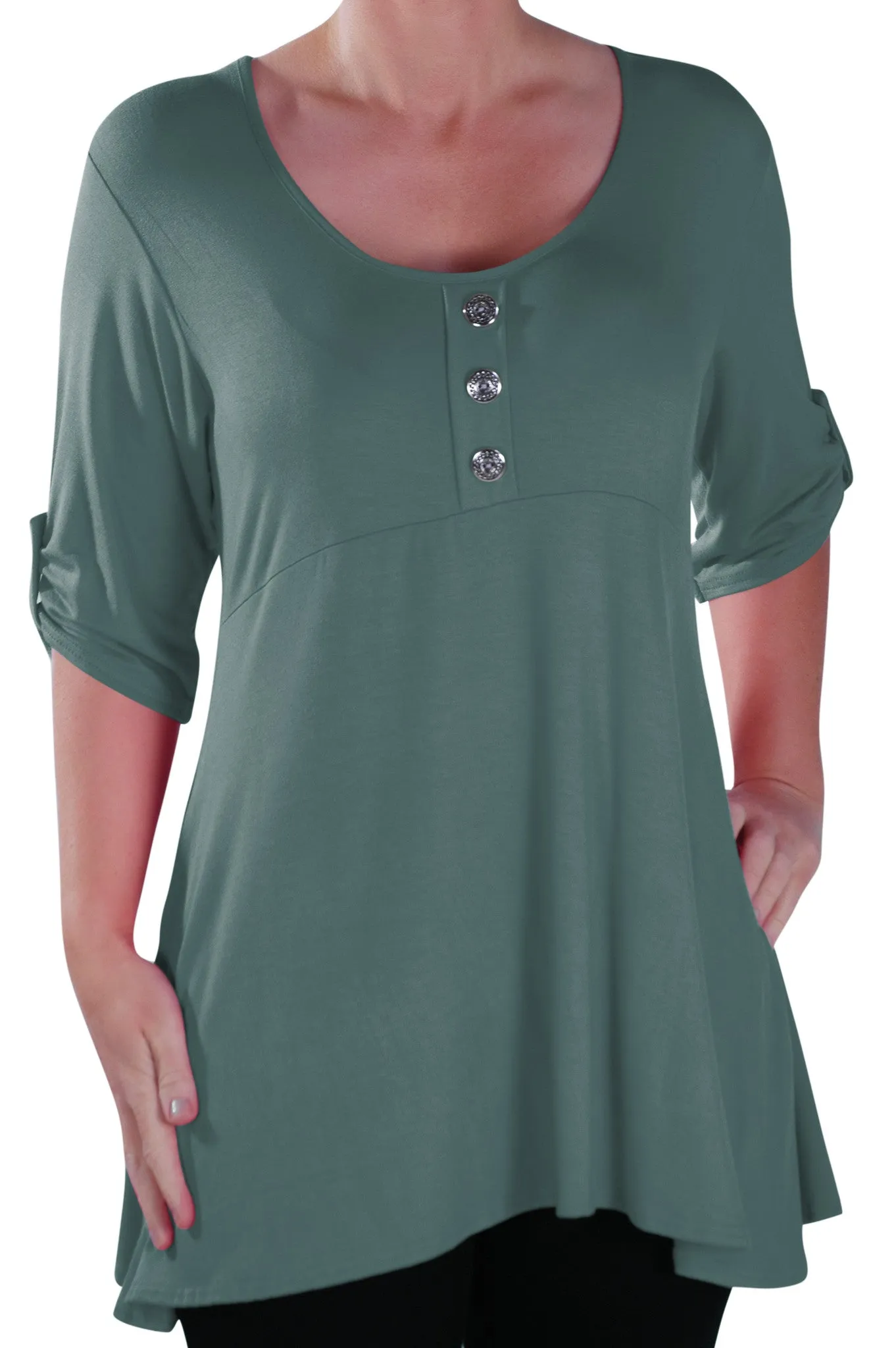 Eva Scoop Neck Plus Size Tunic Top