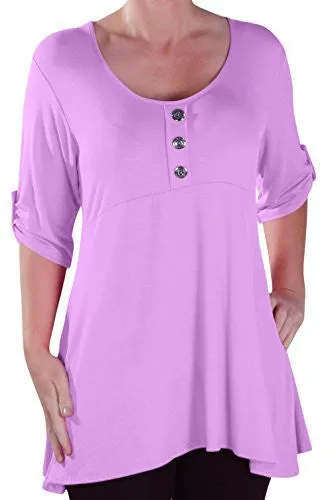 Eva Scoop Neck Plus Size Tunic Top