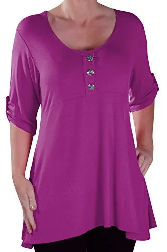Eva Scoop Neck Plus Size Tunic Top