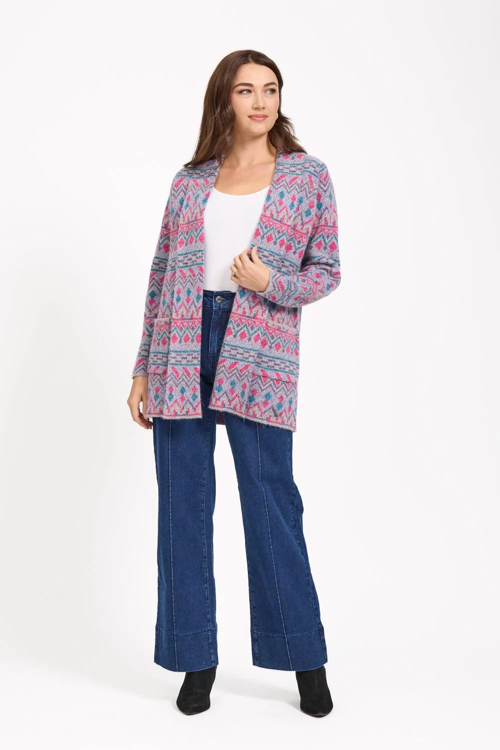 Fairisle cardigan MF-539 GREY