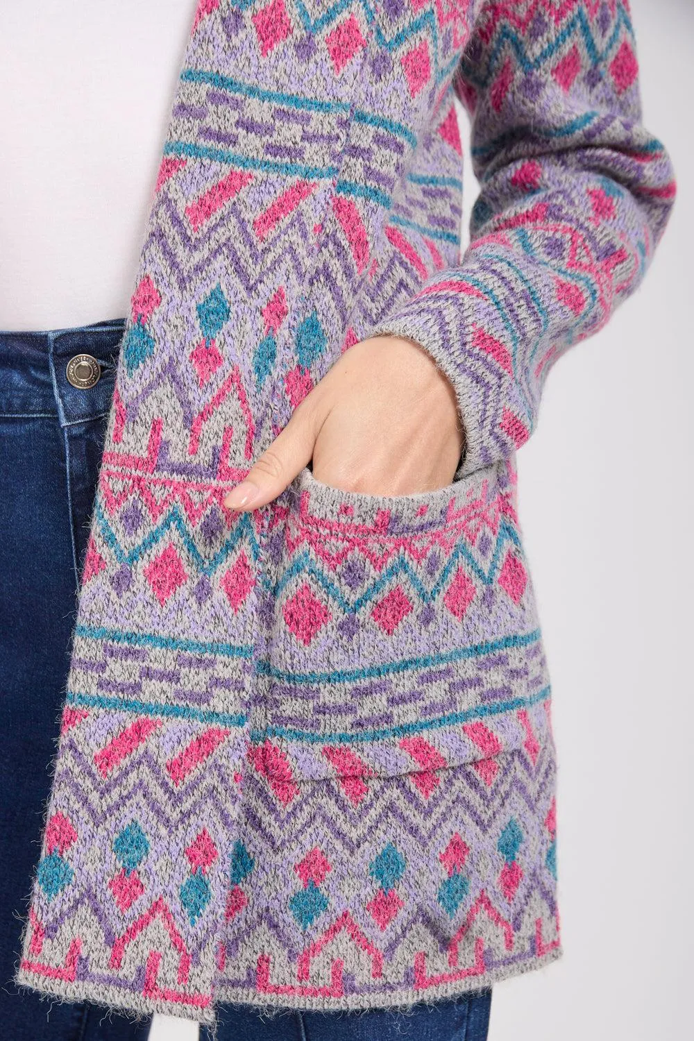 Fairisle cardigan MF-539 GREY