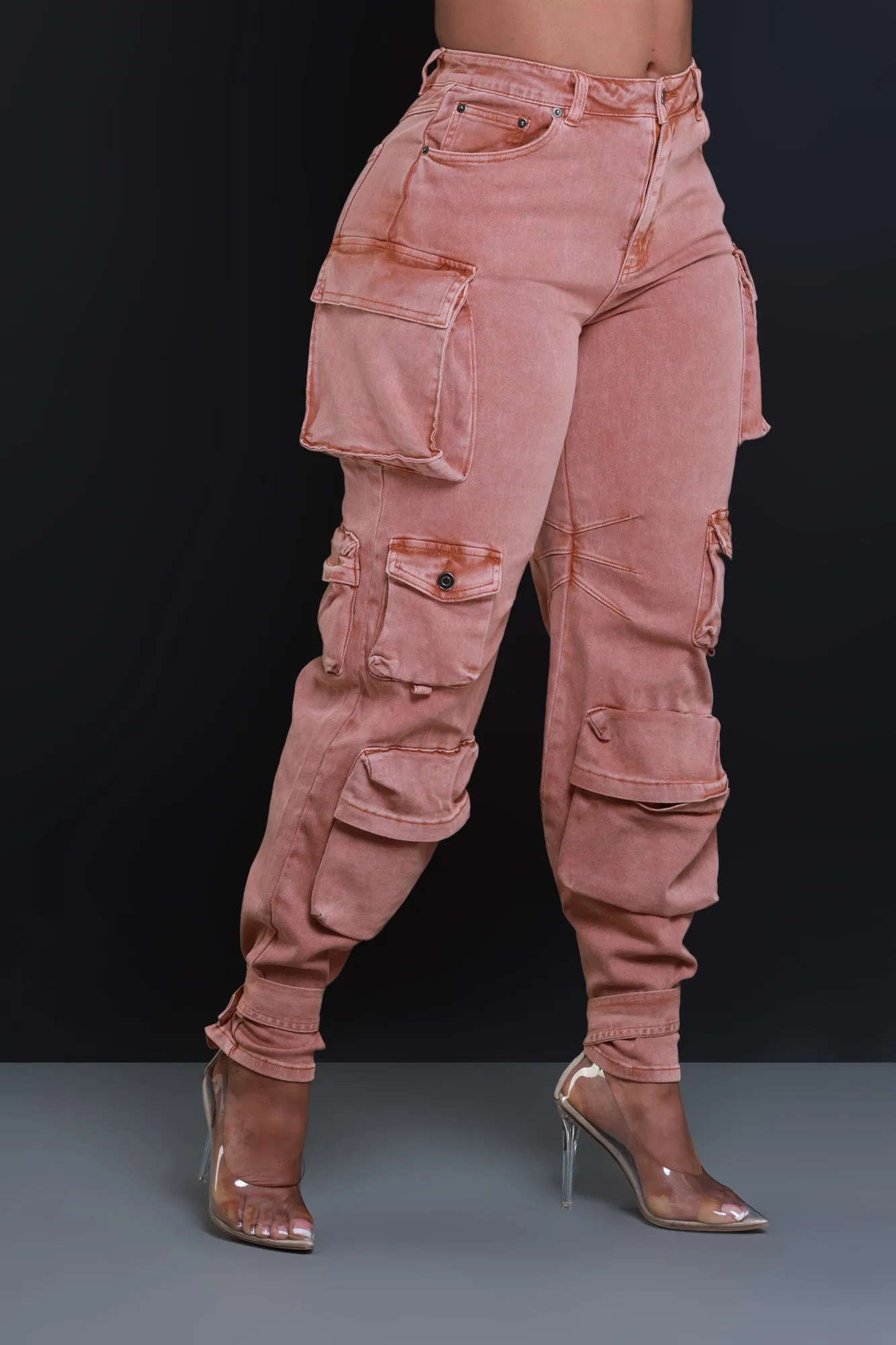 Fight Fire Denim Cargo Pants - Brick