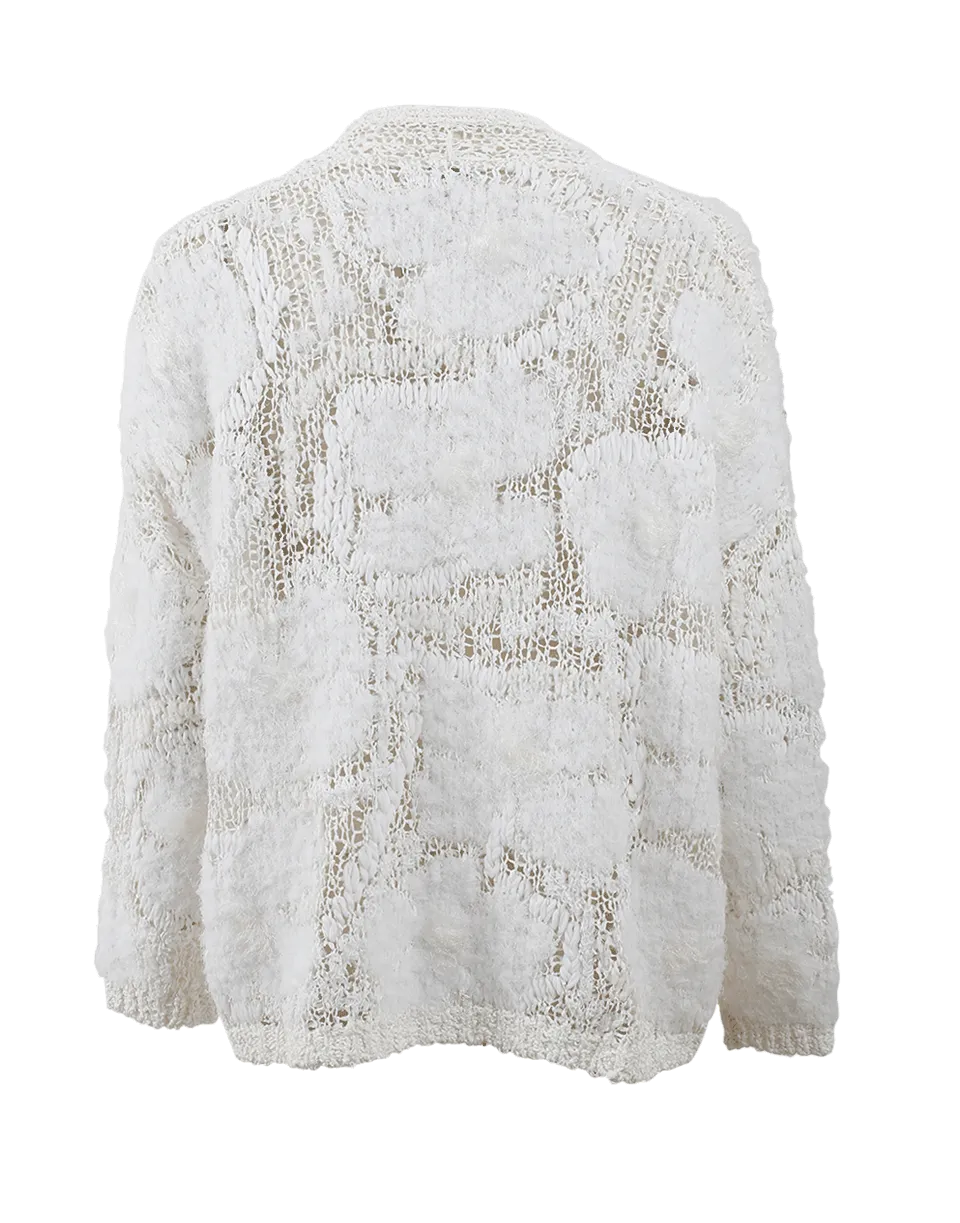 Floral Embroidered Boyfriend Cardigan
