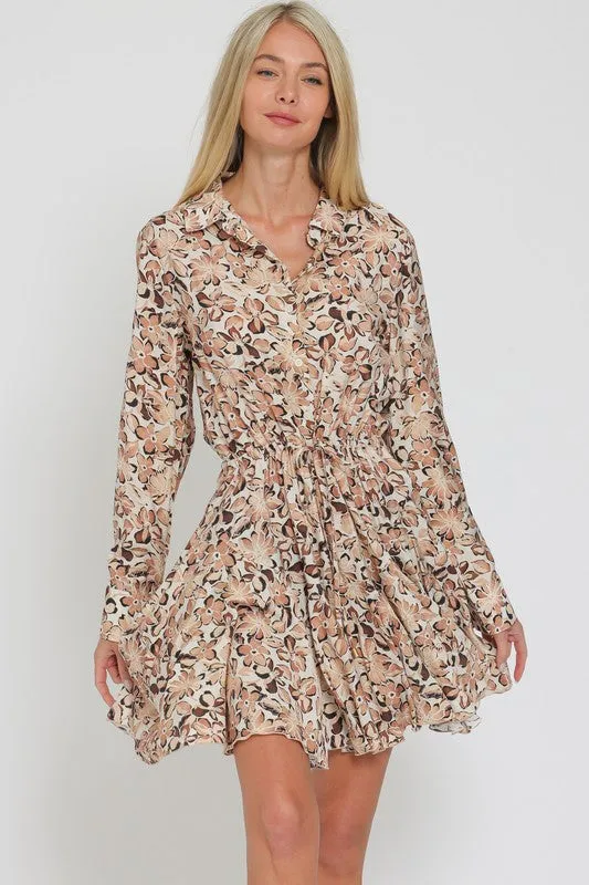 FLORAL FLIRTY SKIRT MINI DRESS