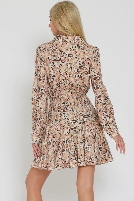 FLORAL FLIRTY SKIRT MINI DRESS