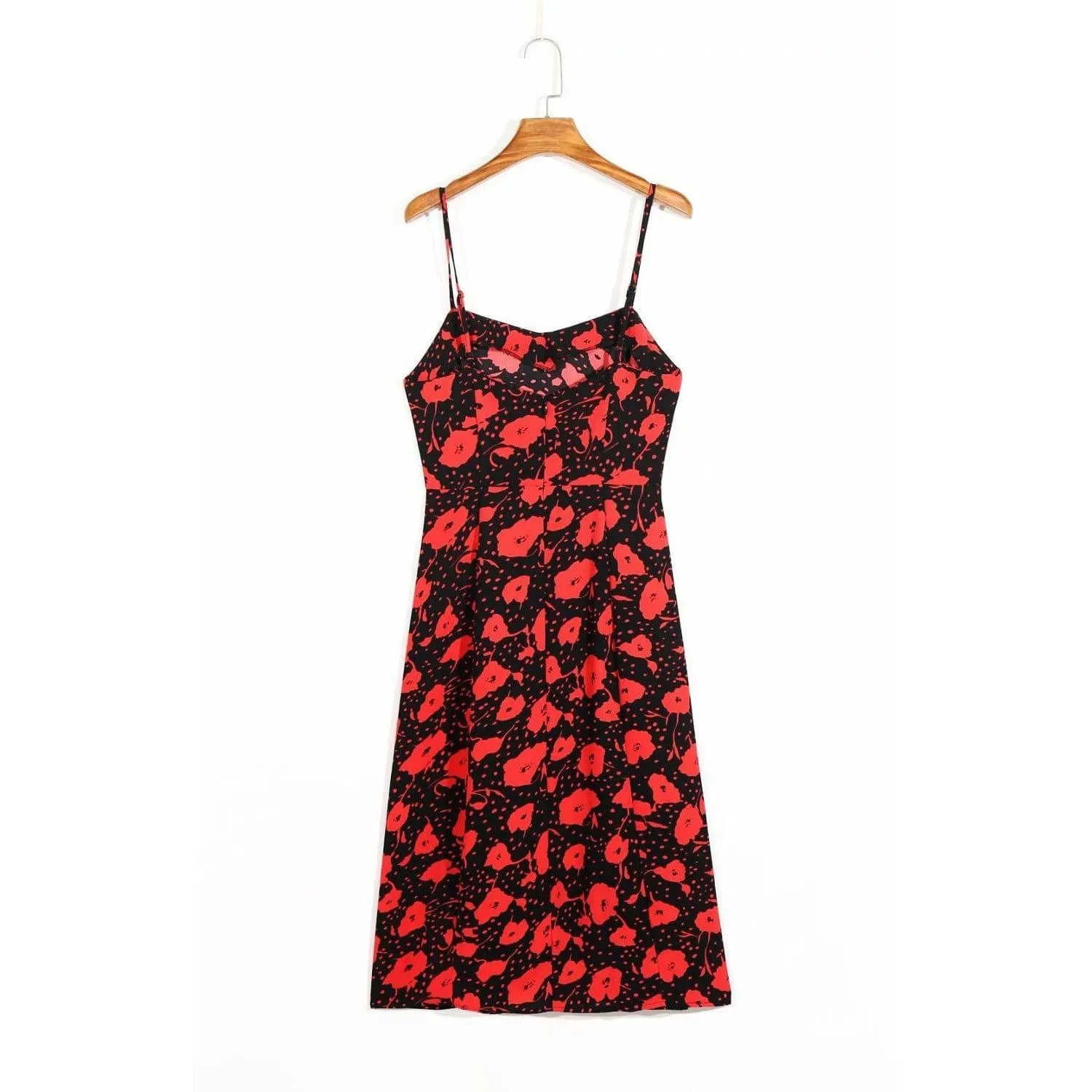 FLORAL SLEEVELESS MIDI BEACH DRESS