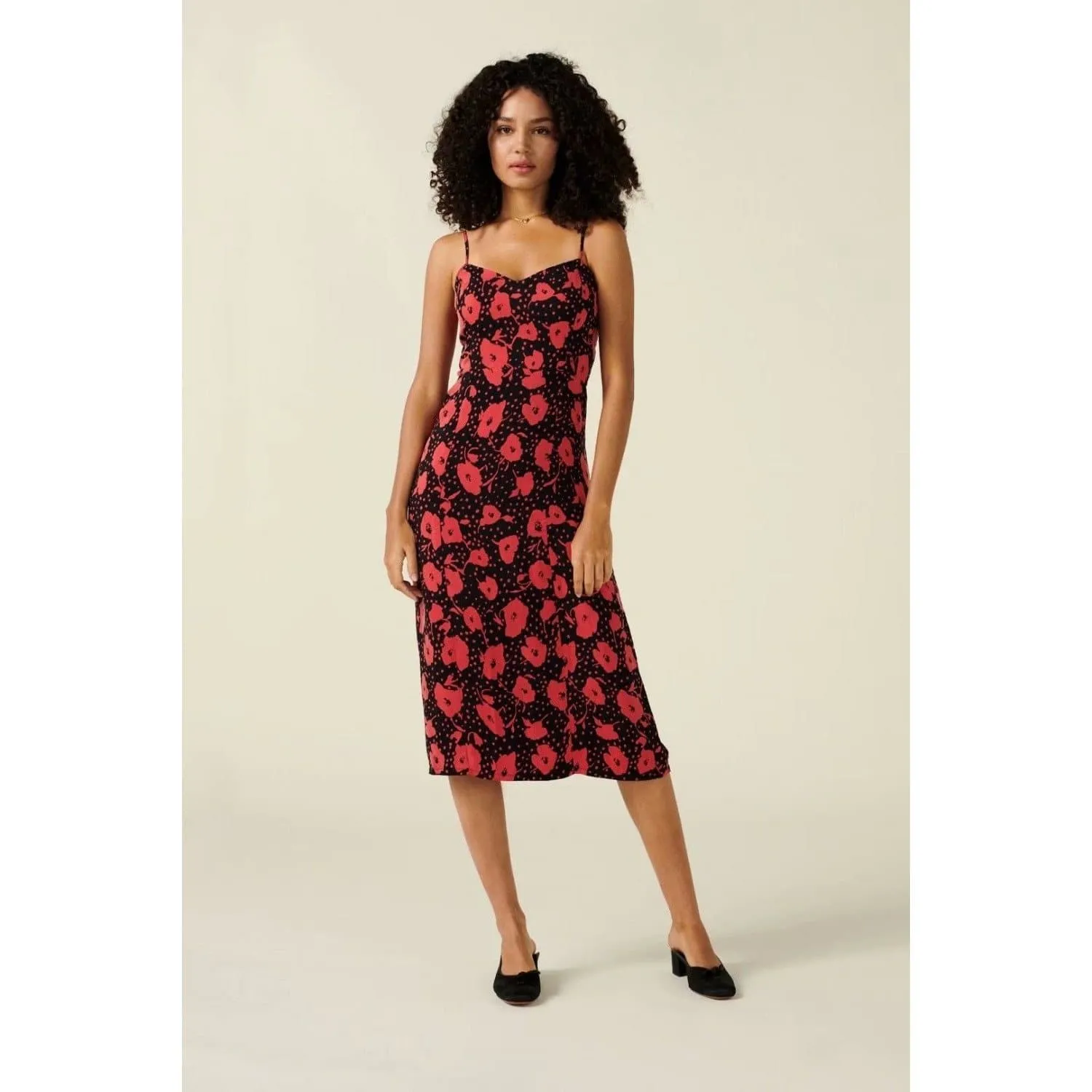 FLORAL SLEEVELESS MIDI BEACH DRESS