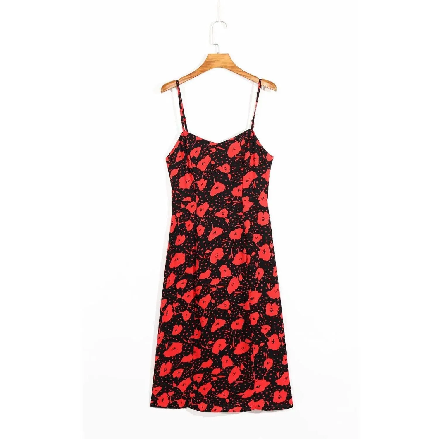 FLORAL SLEEVELESS MIDI BEACH DRESS