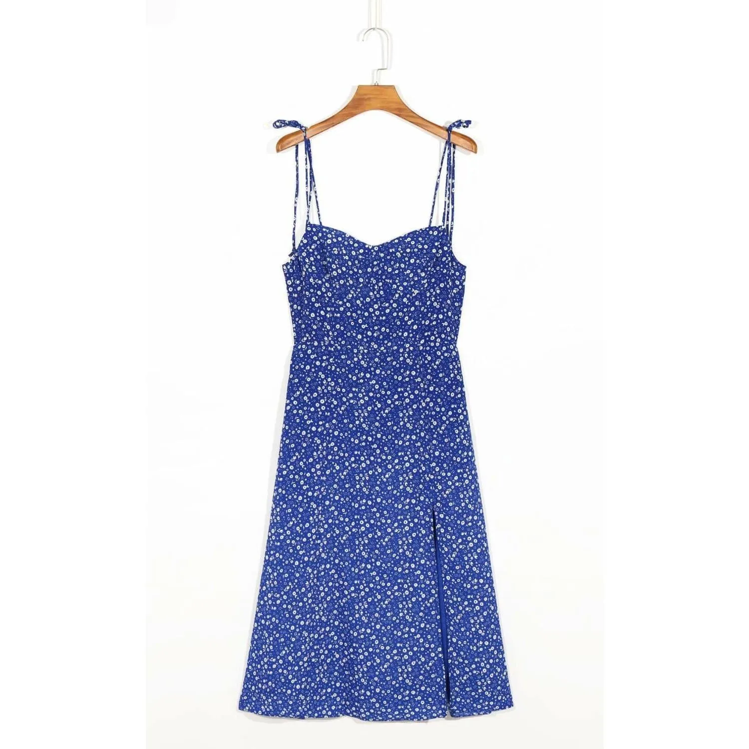FLORAL SPAGHETTI STRAP BOHEMIAN MIDI DRESS