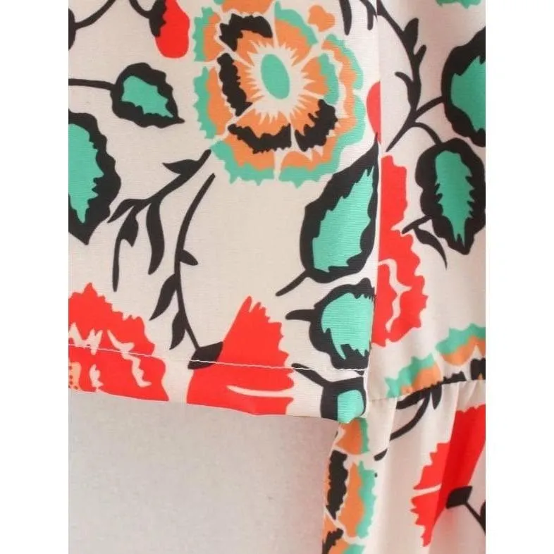 Flower Pleated Midi Dress