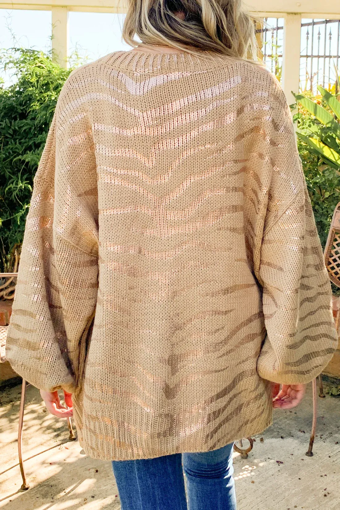 FOIL TIGER STRIPED SWEATER