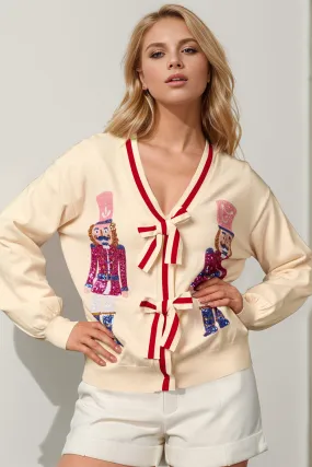  Button-Front Bow Neckline Style