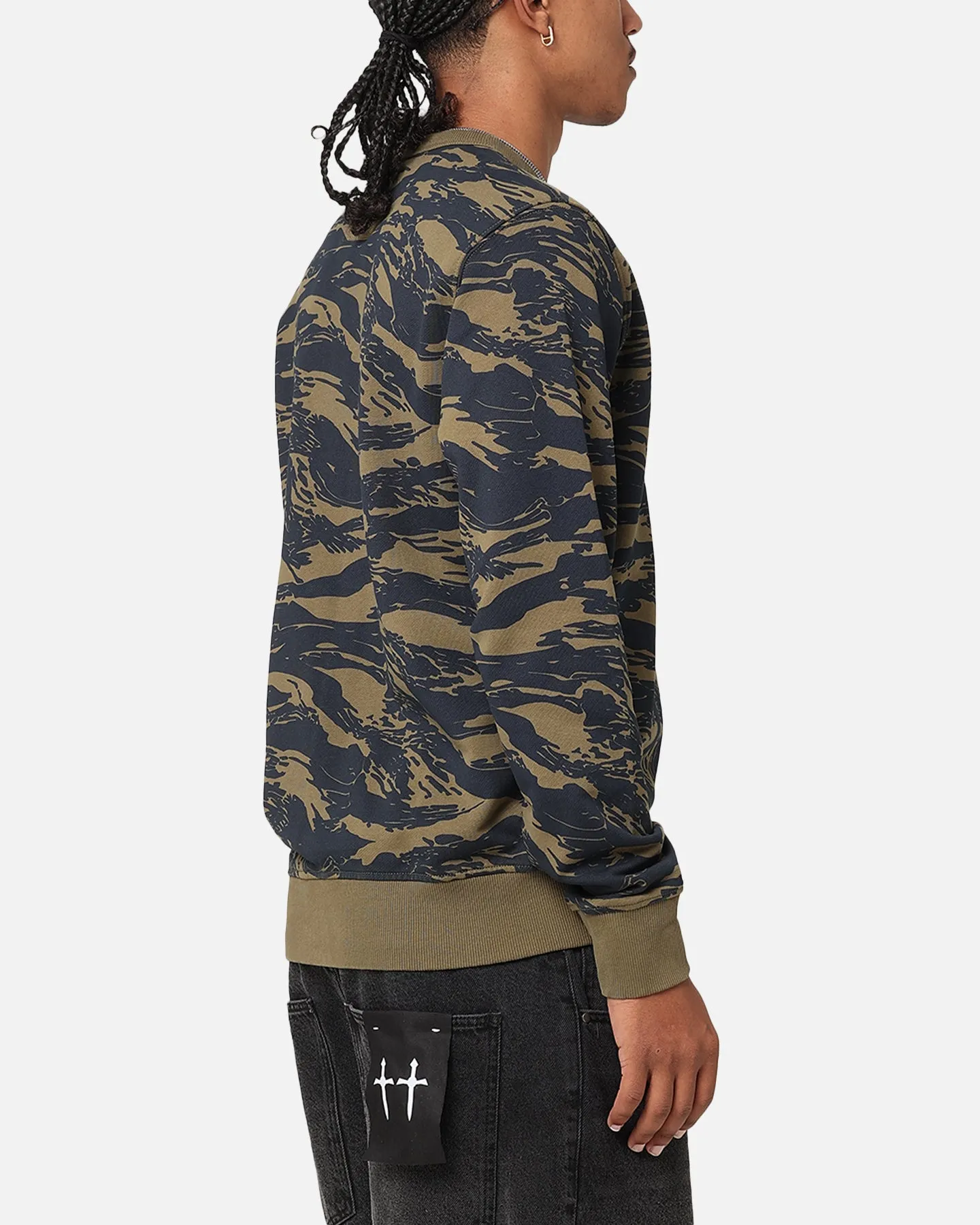 G-Star Tiger Camo Crewneck Sweater Olive Camo