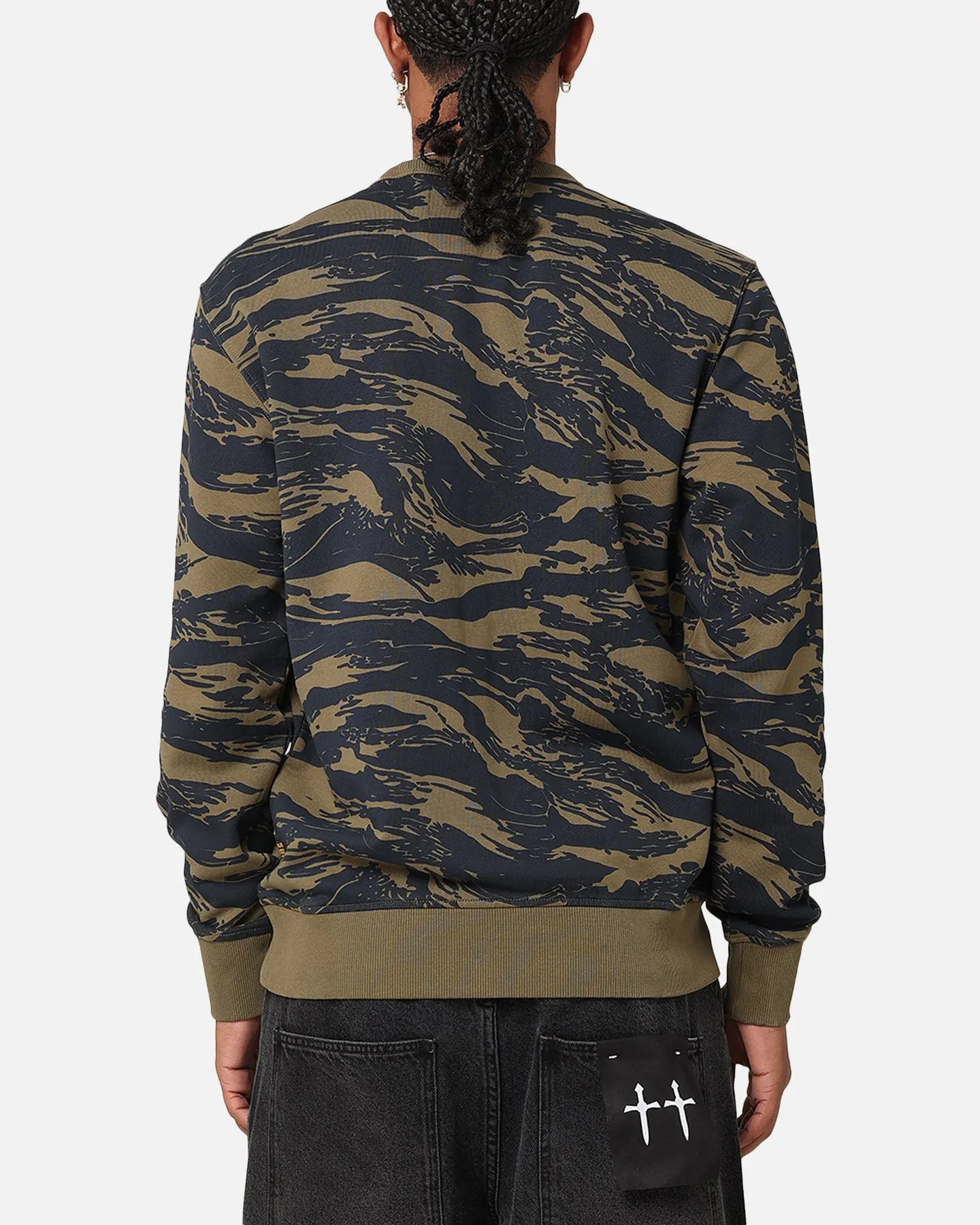 G-Star Tiger Camo Crewneck Sweater Olive Camo