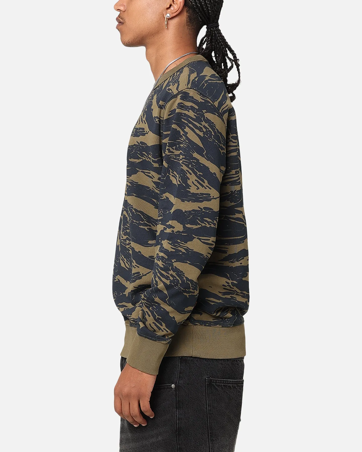 G-Star Tiger Camo Crewneck Sweater Olive Camo