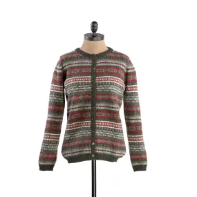 Geelong Fair Isle Cardigan in Seaweed
