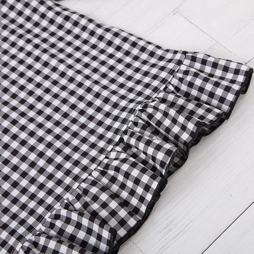 Girls Bow Long Sleeve Plaid Casual Dress Girls Dress Wholesale