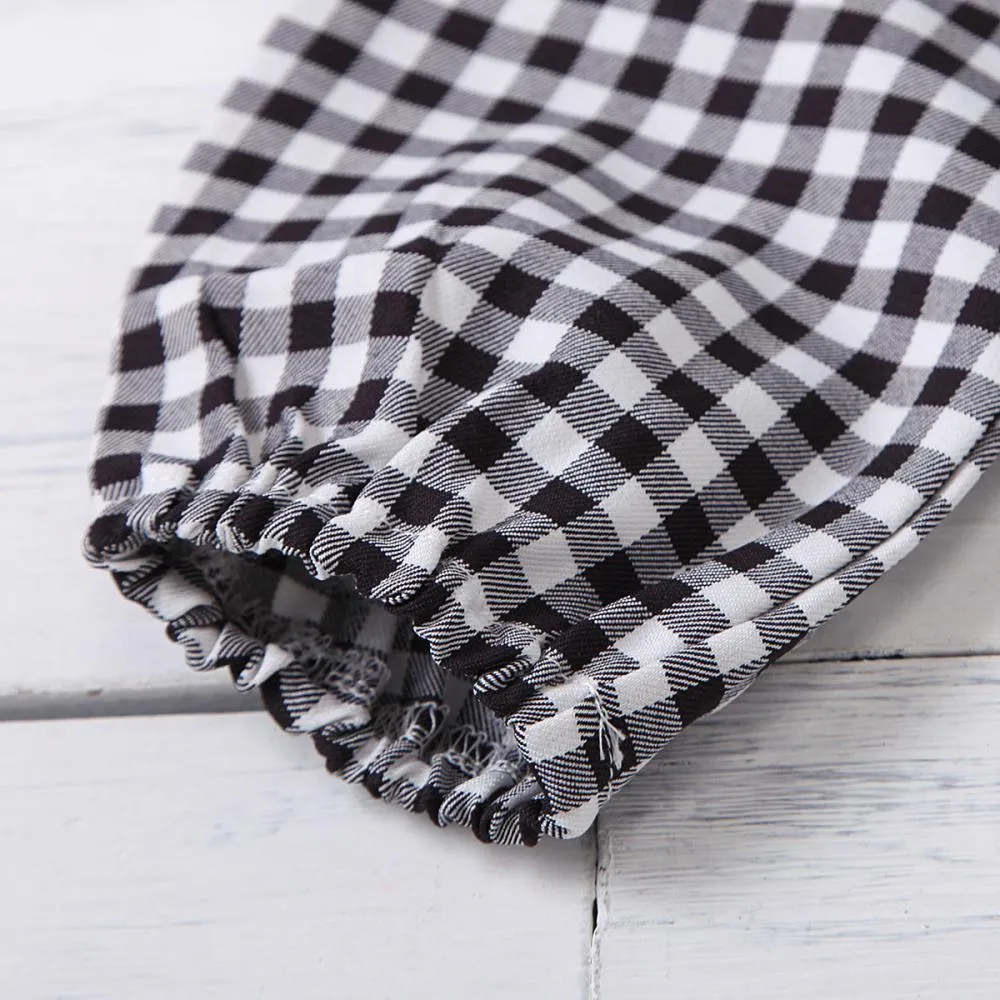 Girls Bow Long Sleeve Plaid Casual Dress Girls Dress Wholesale
