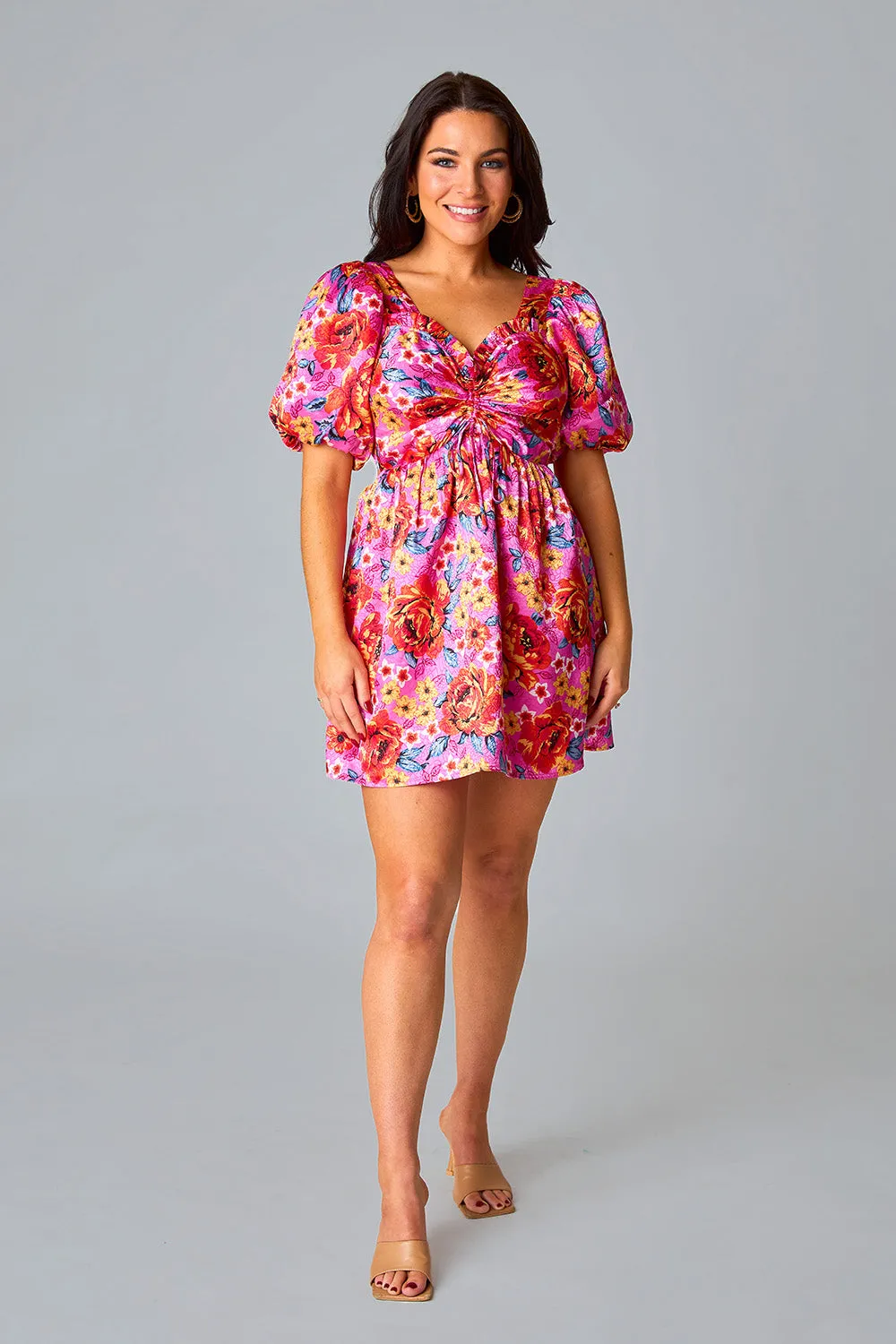 HANNAH ELASTIC WAIST MINI DRESS - DAISY DAYS