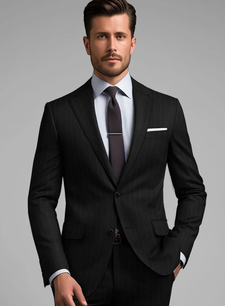 Hardy Minnis Black Pinstripe Wool Jacket