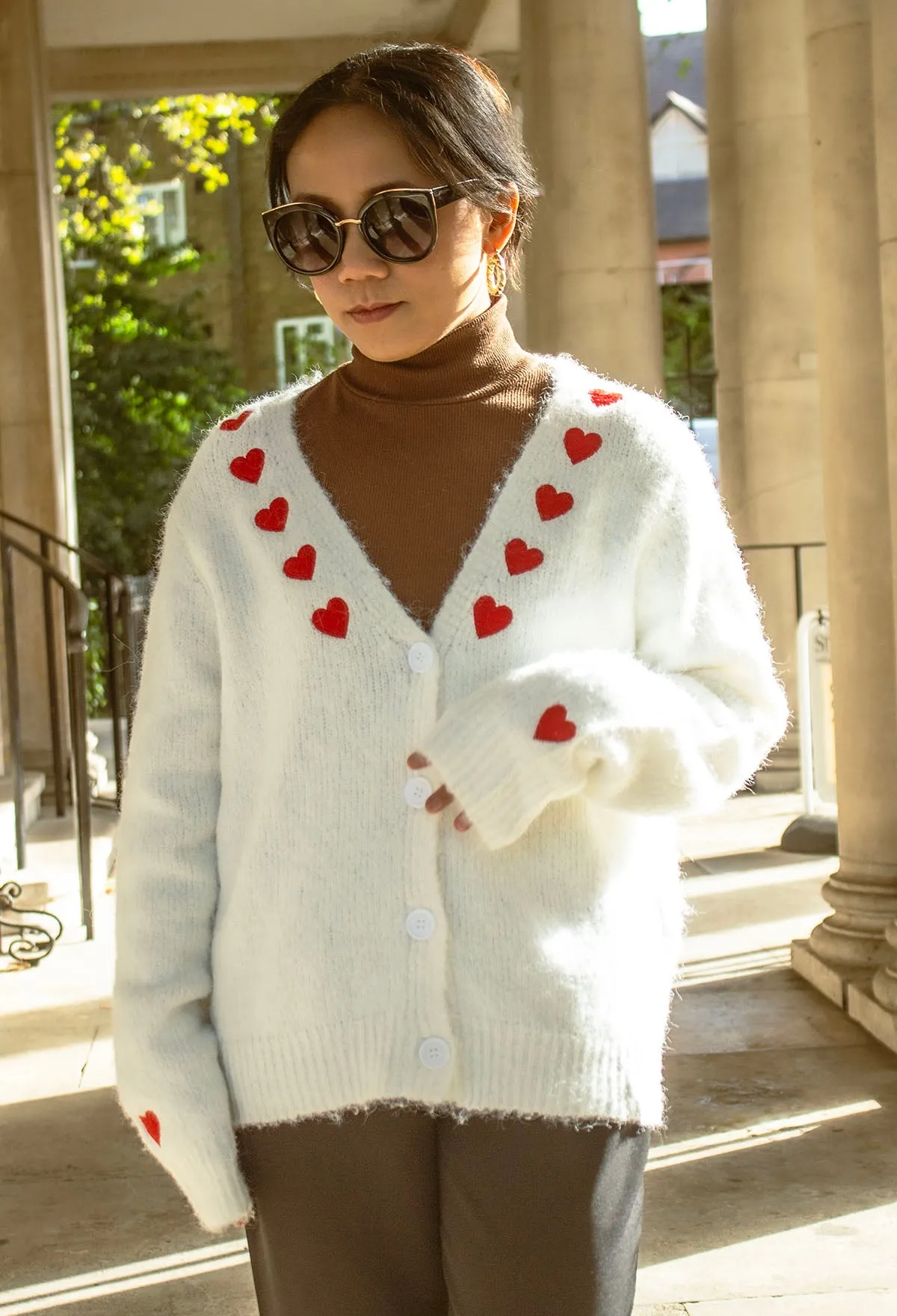 Heart Embroidered Cardigan