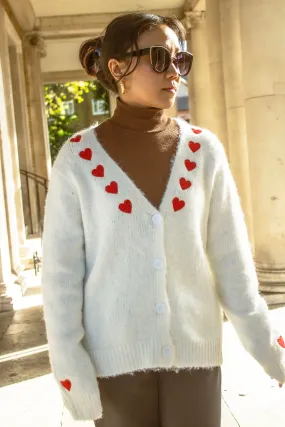 Heart Embroidered Cardigan
