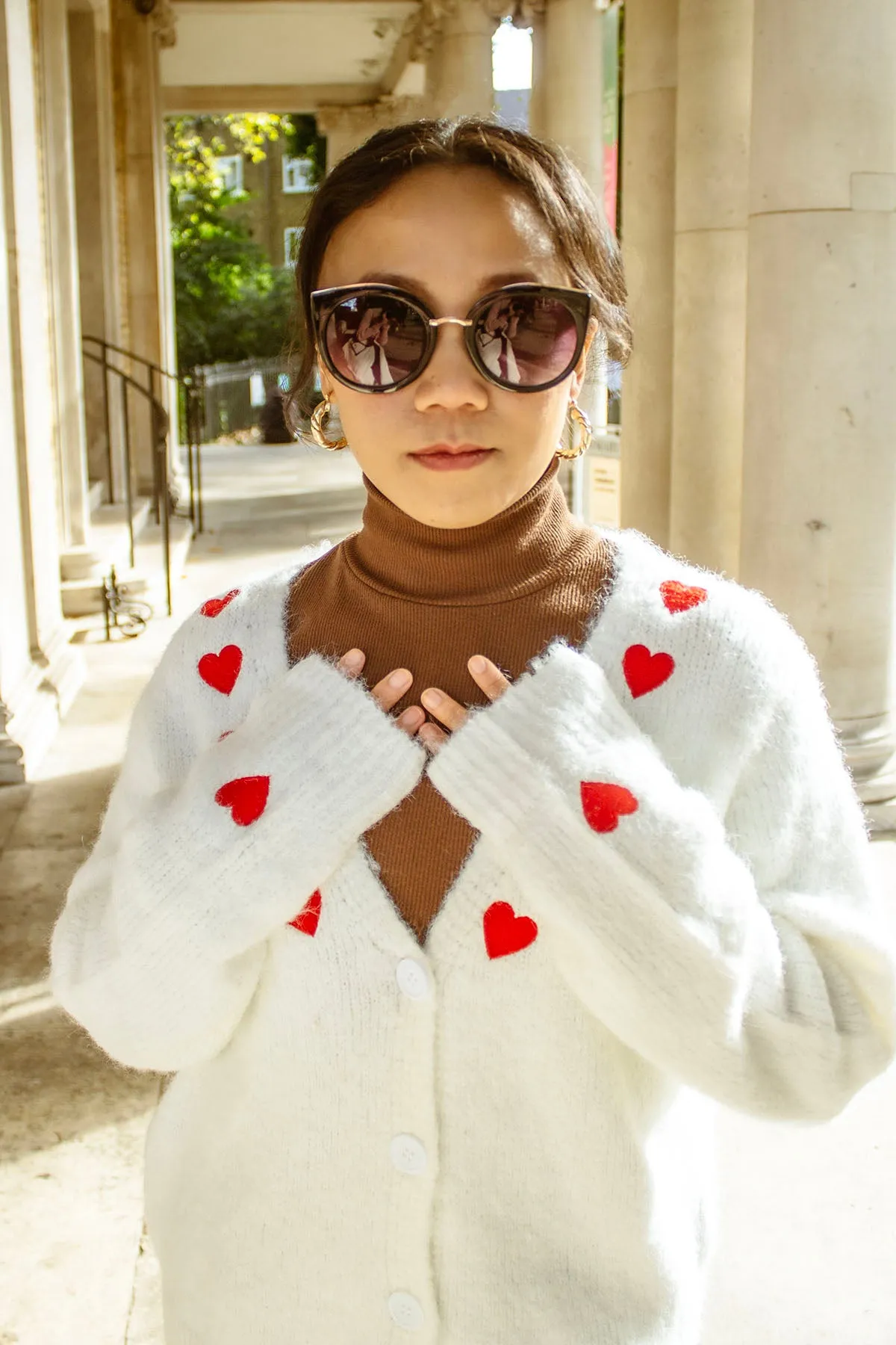 Heart Embroidered Cardigan