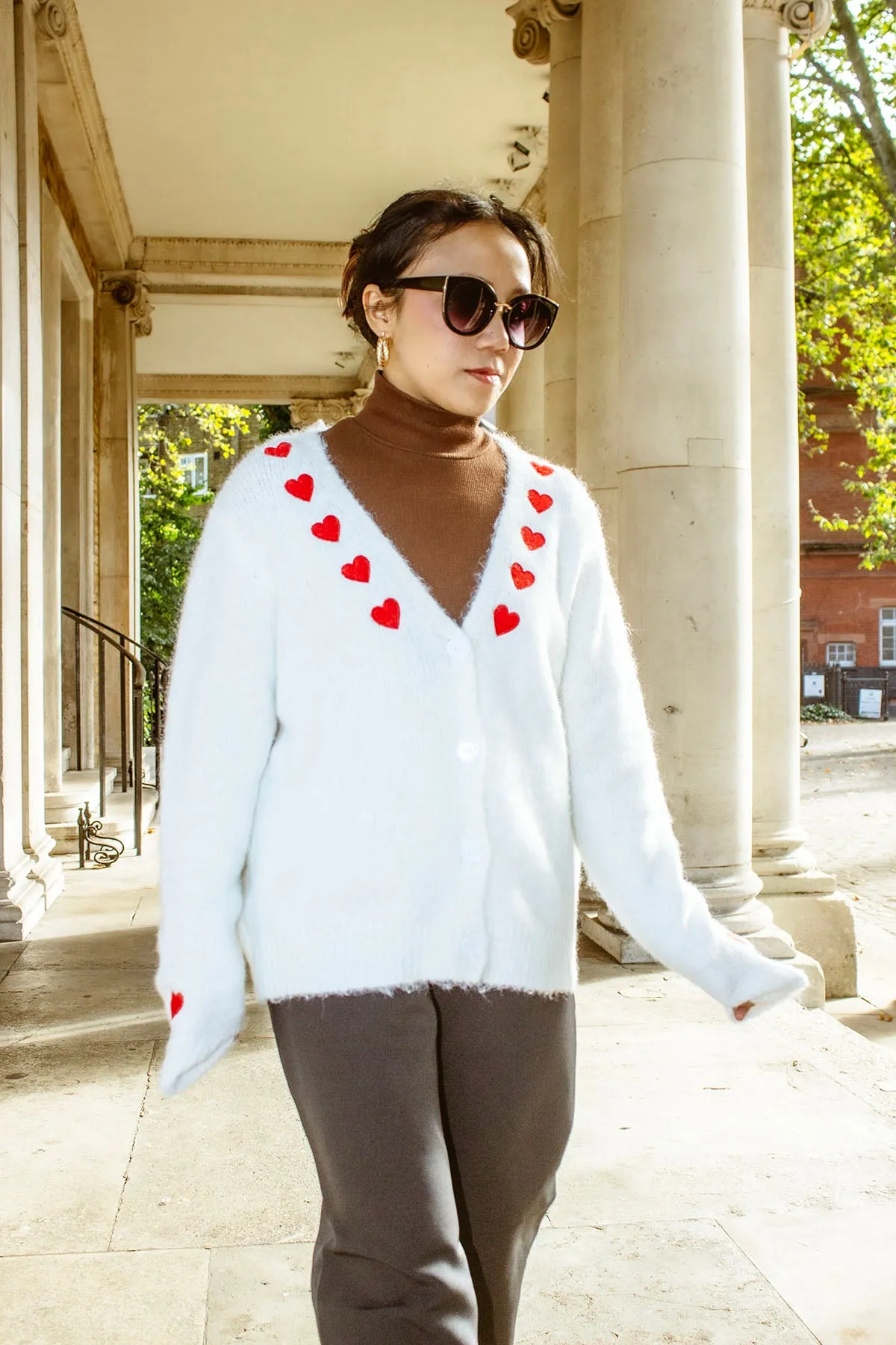 Heart Embroidered Cardigan