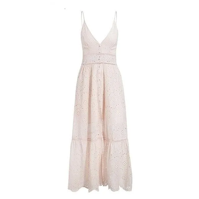 HOLLOW OUT EVENING MAXI DRESS