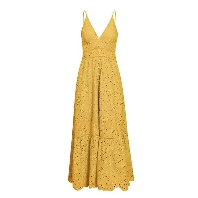 HOLLOW OUT EVENING MAXI DRESS