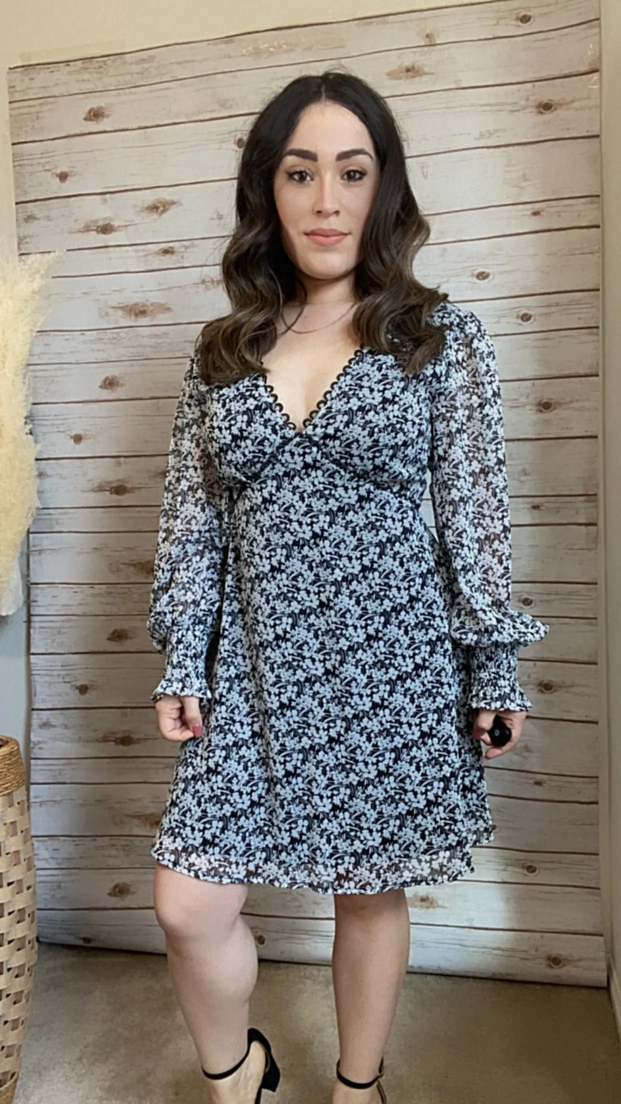Jackie Print Long Sleeve Floral Mini Dress