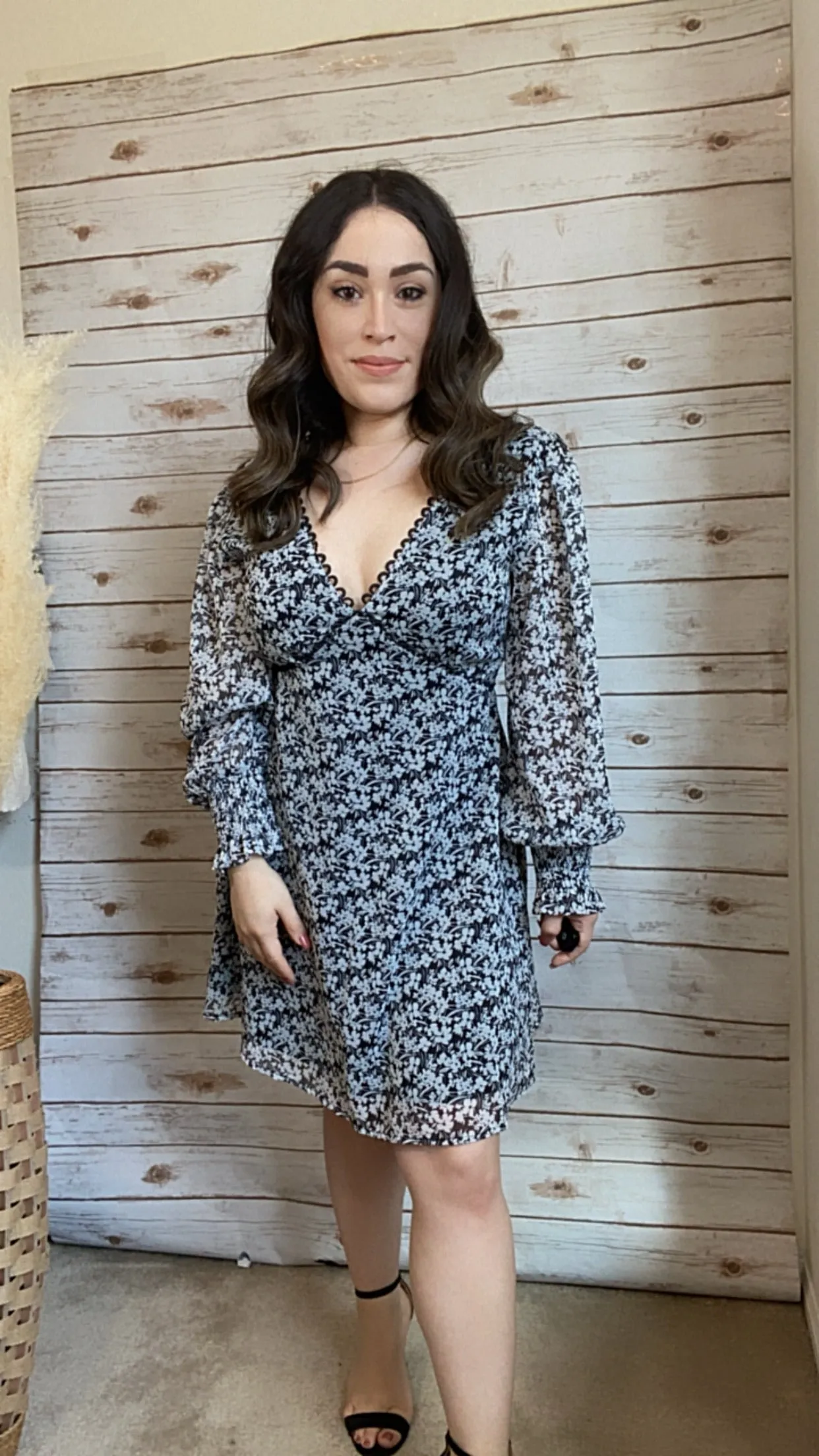 Jackie Print Long Sleeve Floral Mini Dress