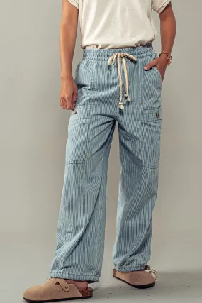 Kat Cargo Utility Pats with Drawstring Waist and Adjustable Hem
