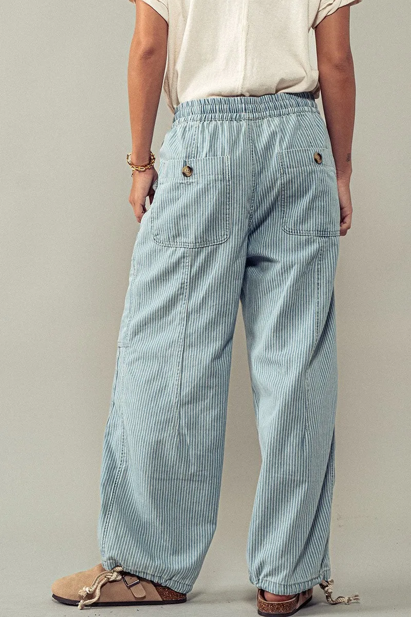 Kat Cargo Utility Pats with Drawstring Waist and Adjustable Hem