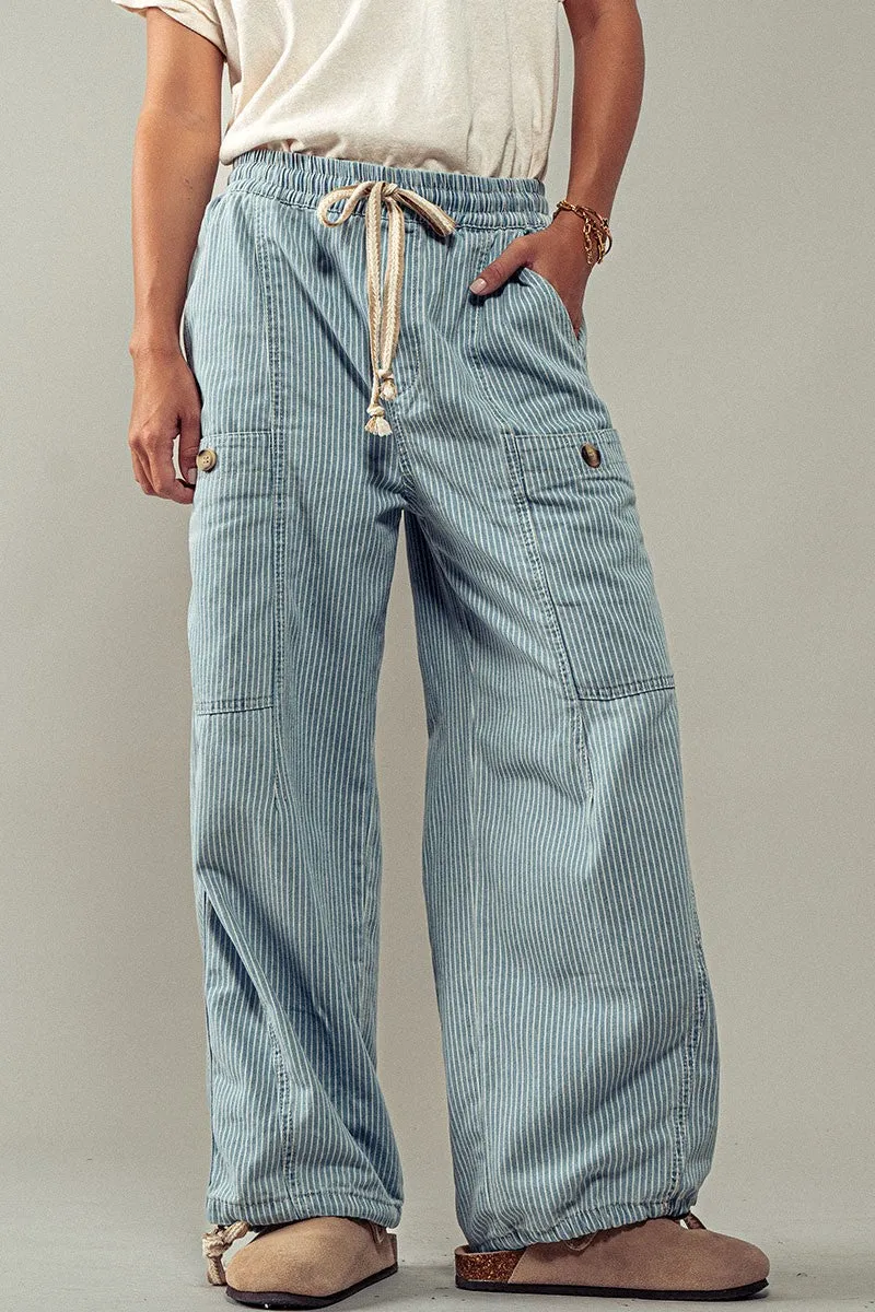 Kat Cargo Utility Pats with Drawstring Waist and Adjustable Hem