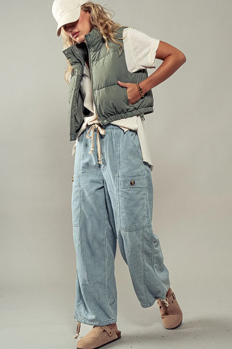 Kat Cargo Utility Pats with Drawstring Waist and Adjustable Hem