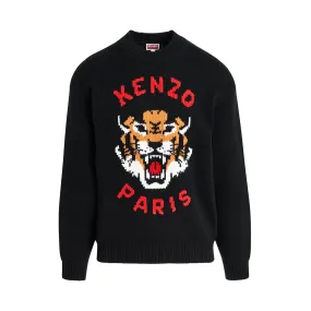 Kenzo Lucky Tiger Knit Sweater in Black
