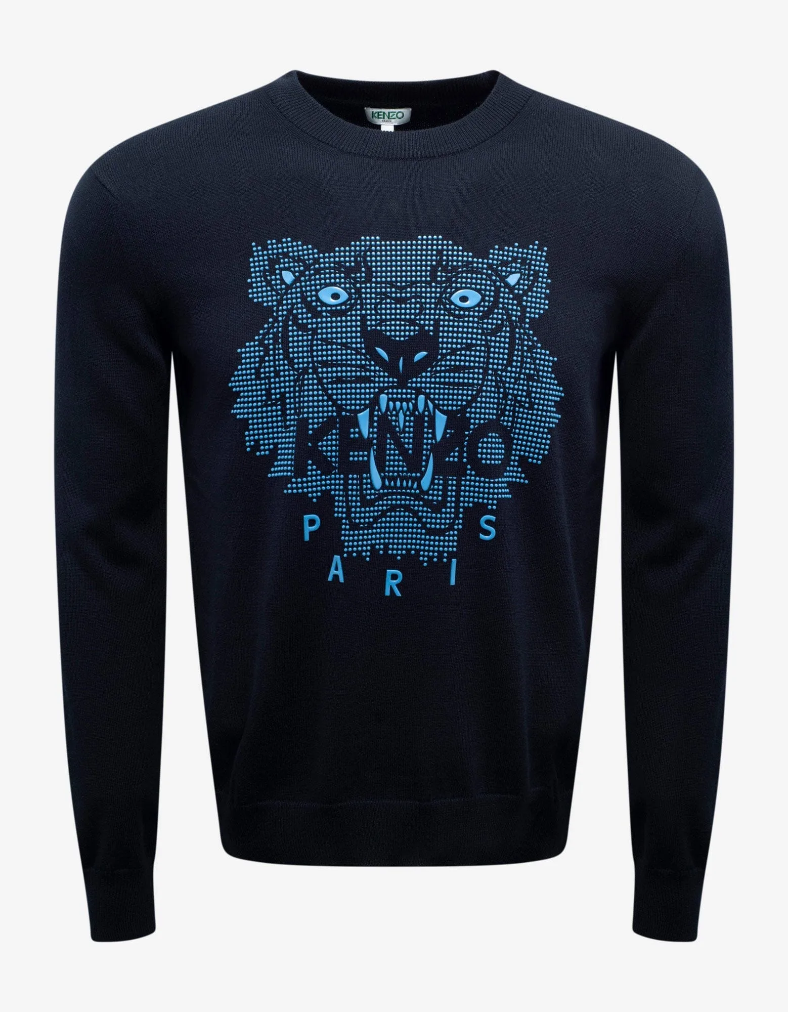 Kenzo Navy Blue Rubber Tiger Head Sweater