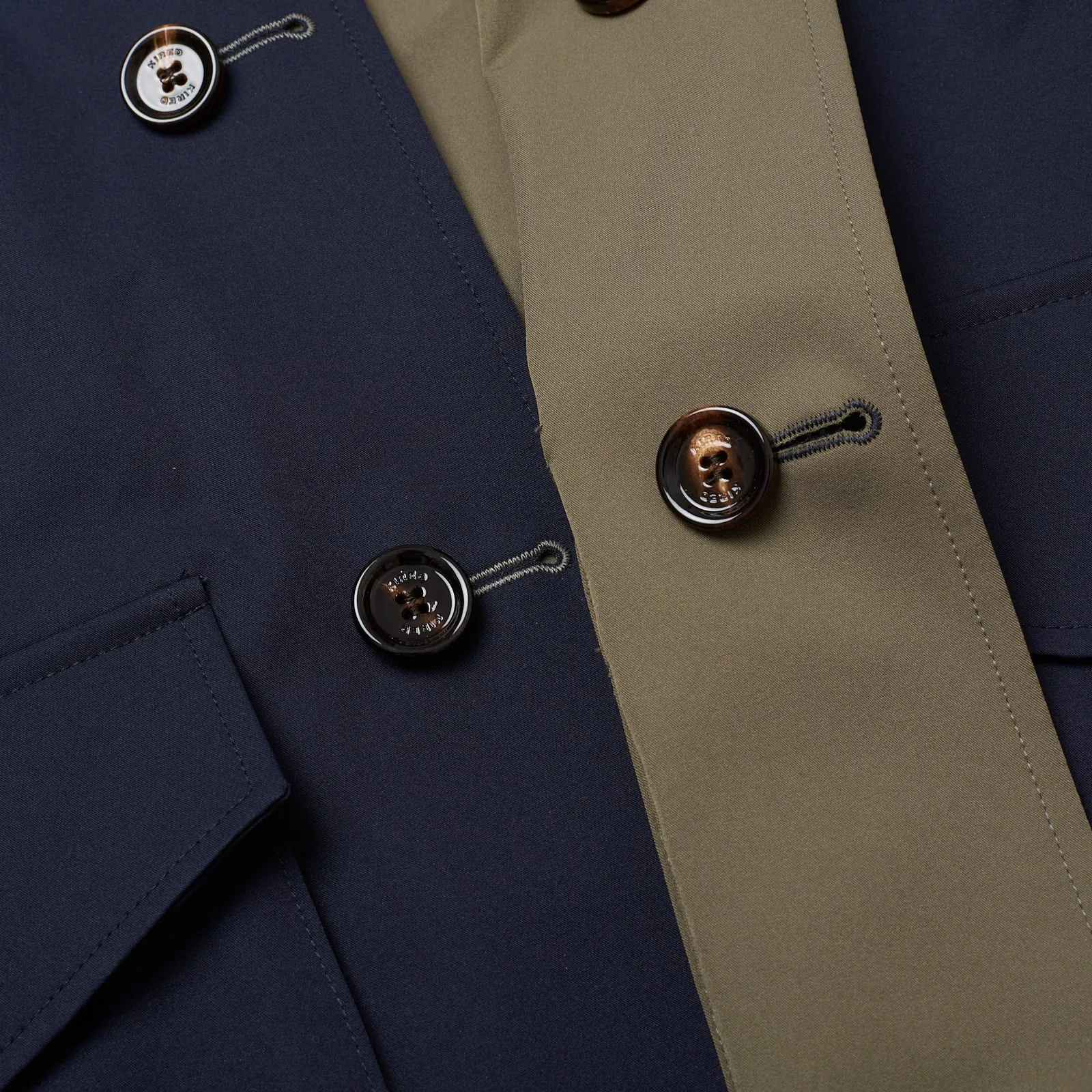KITON KIRED "Bart2" Navy Blue-Olive Reversible Rain Field Jacket Blouson