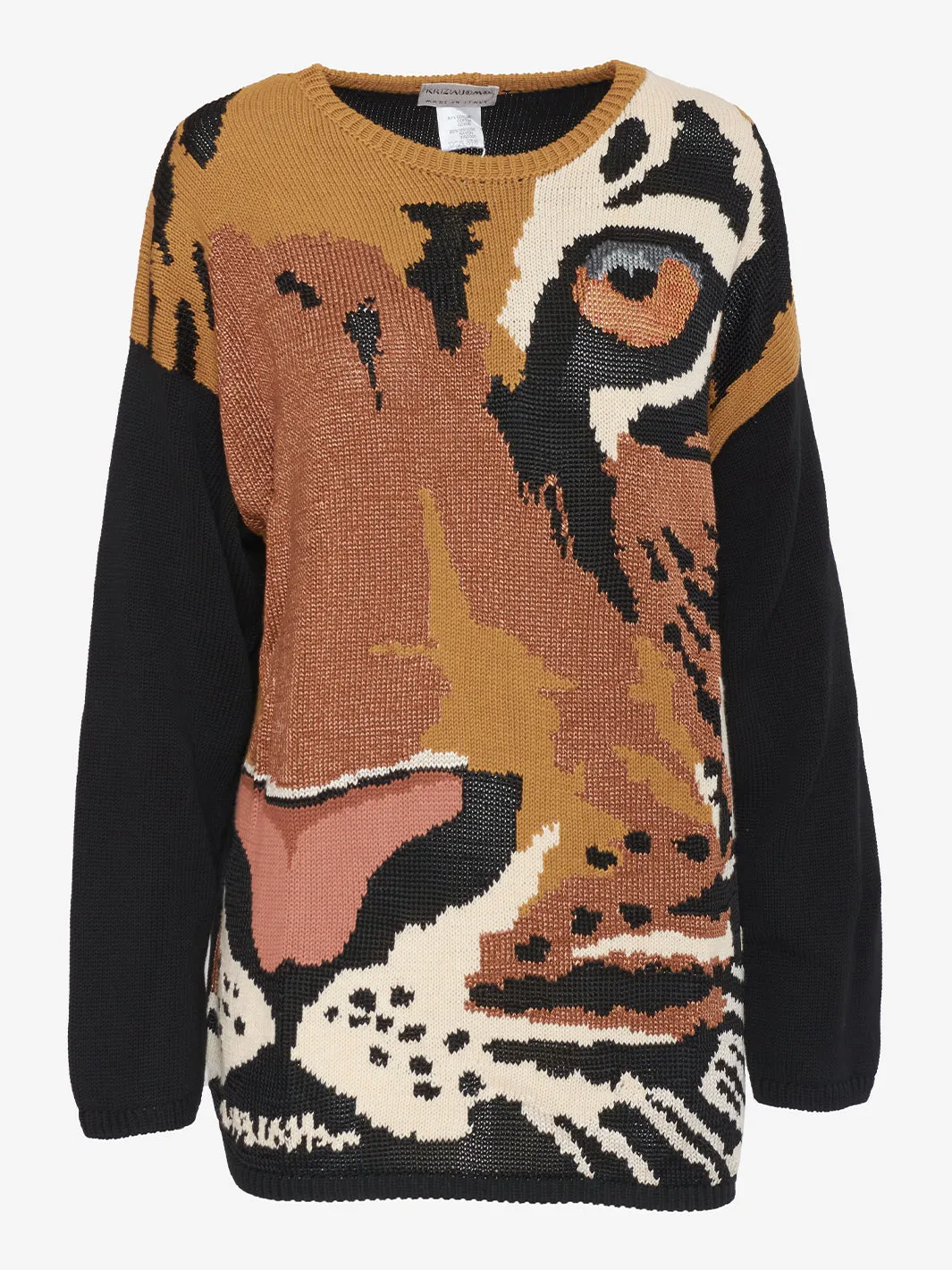 Krizia Cotton Knits with Tiger Embroidery