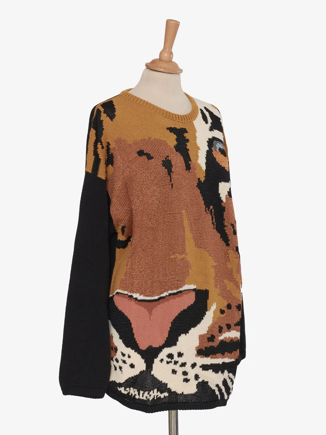 Krizia Cotton Knits with Tiger Embroidery