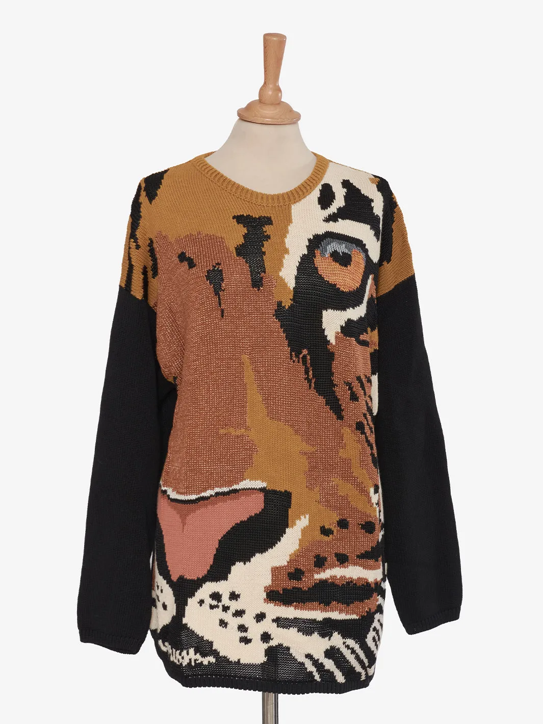 Krizia Cotton Knits with Tiger Embroidery