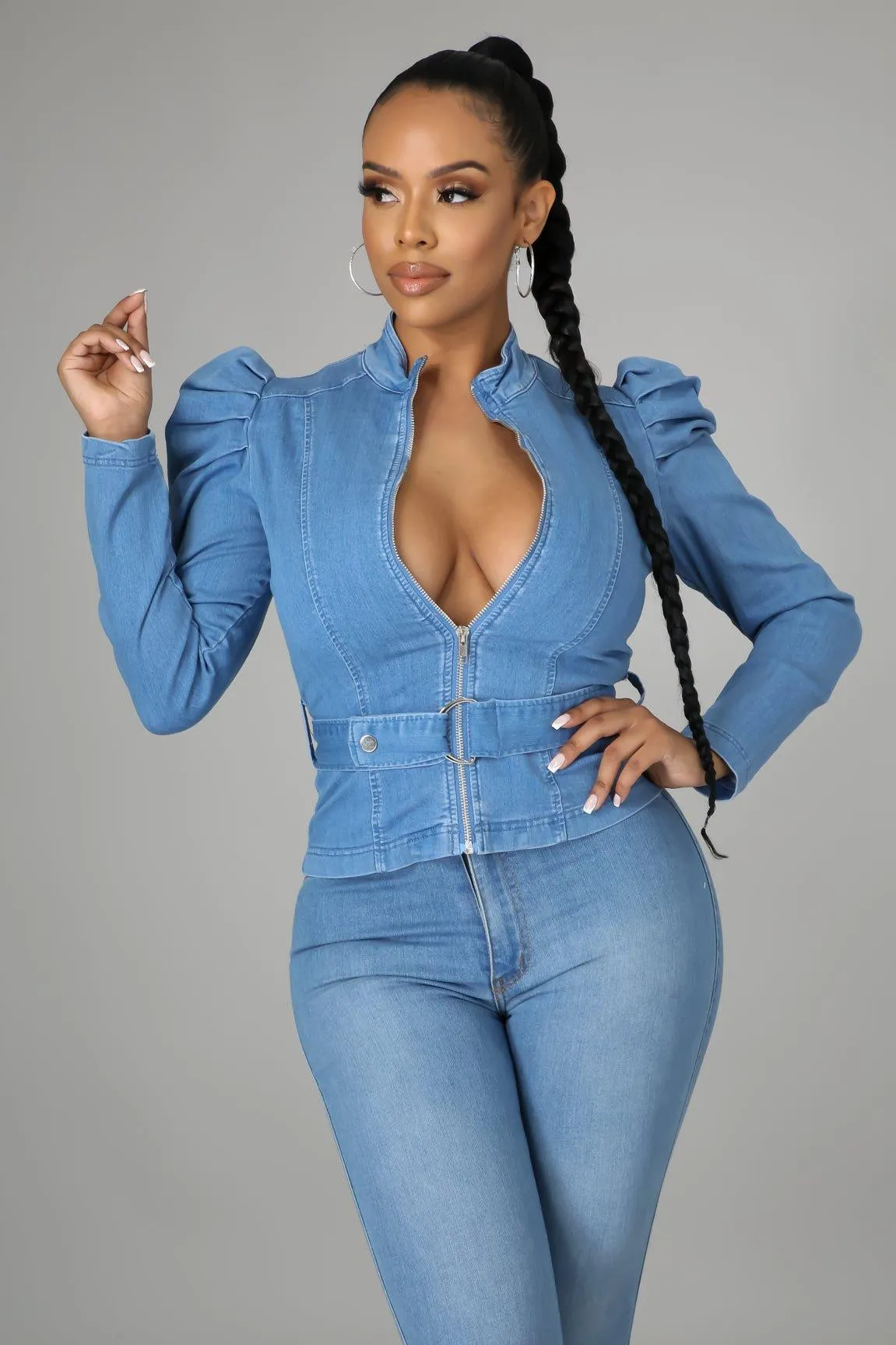 Liliana Long Sleeves Denim Top
