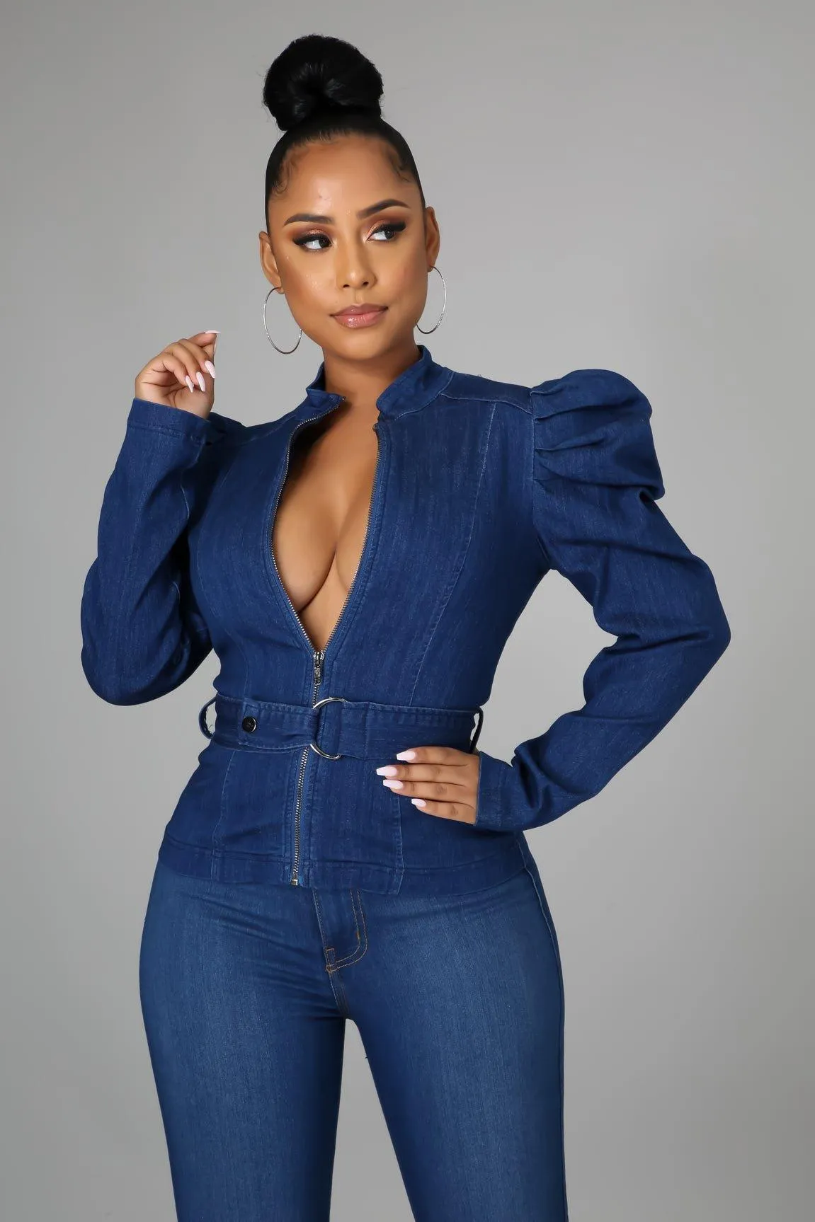 Liliana Long Sleeves Denim Top