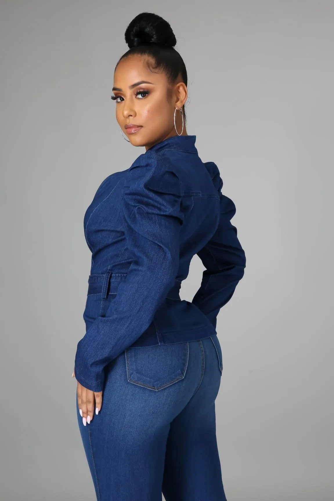 Liliana Long Sleeves Denim Top