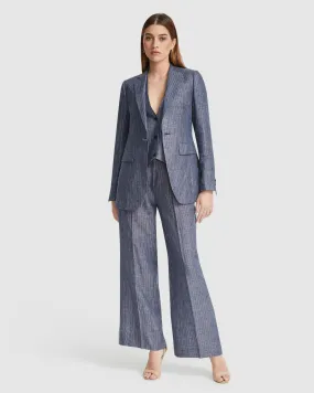 Lola Pinstripe Linen Jacket