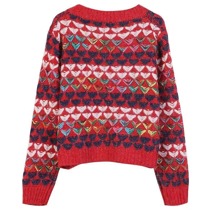 Love Embroidered Knitted Cardigan