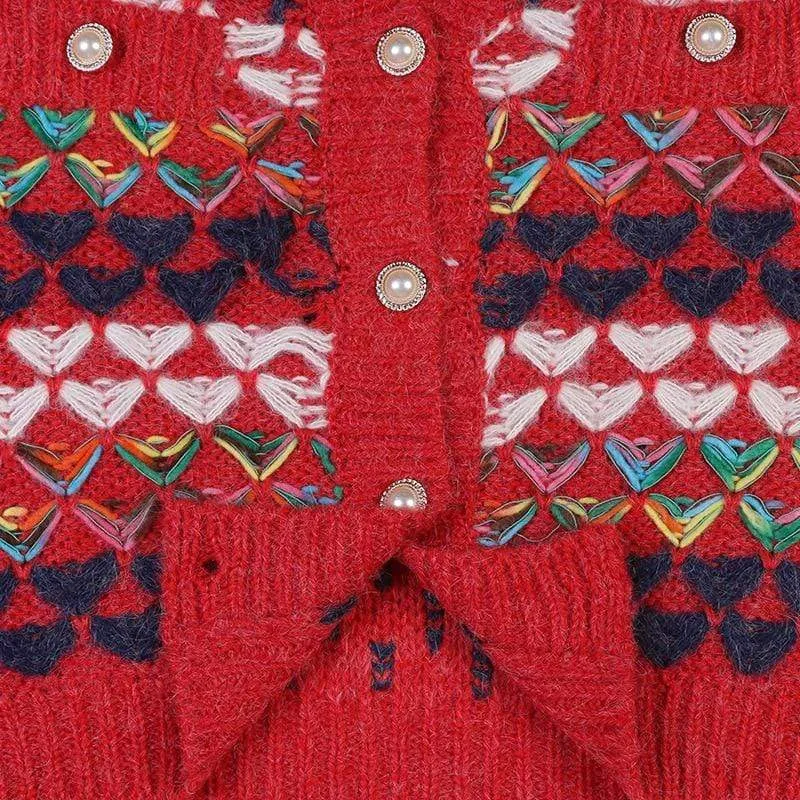 Love Embroidered Knitted Cardigan