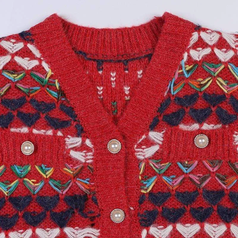 Love Embroidered Knitted Cardigan